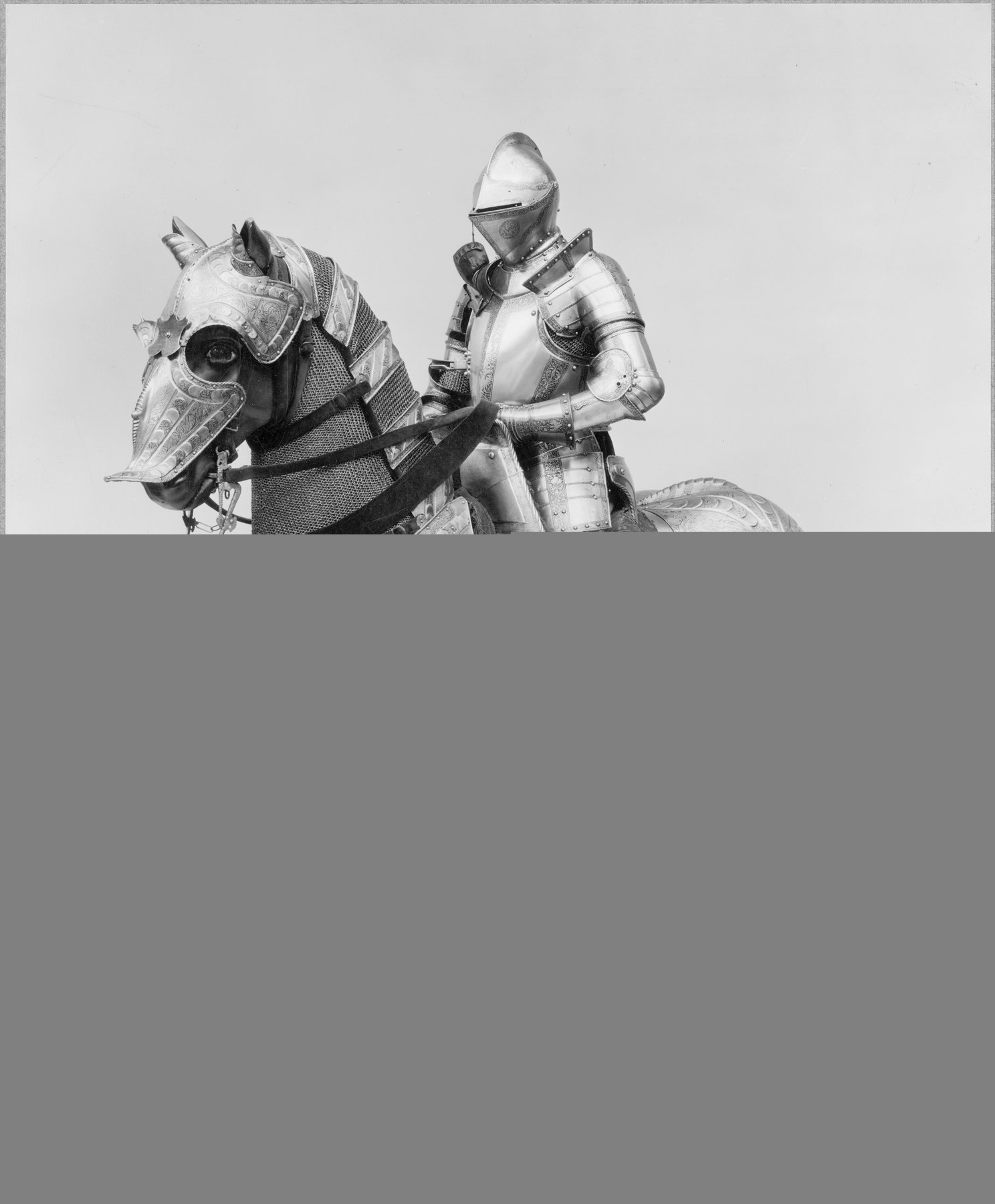 Complete Renaissance armour for a mounted man and his horse, made in 1548